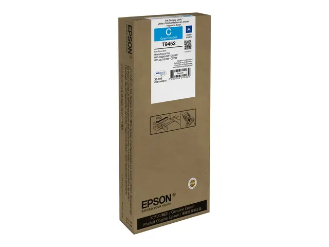 Epson T9452 - 38.1 ml - XL - cyan - original - blekkpatron - for W...