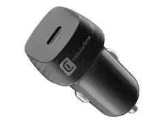 Cellularline - Bilstrømadapter 20 watt - 3 A - Fast Charge (24 pin USB-C) - svart
