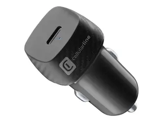 Cellularline - Bilstrømadapter 20 watt - 3 A - Fast Charge (24 pin USB-C) - svart