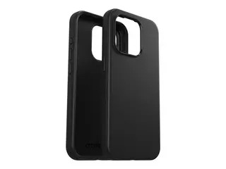OtterBox Symmetry Series - Baksidedeksel for mobiltelefon antimikrobielt - polykarbonat, syntetisk gummi, sølvfosfatglass - svart - for Apple iPhone 15 Pro