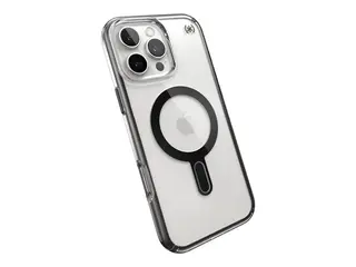 Speck Presidio Perfect-Clear - Baksidedeksel for mobiltelefon MagSafe-samsvar - hard polykarbonat, bl&#248;t termoplastpolyuretan (TPU) - klar/oppfryst svart - for Apple iPhone 16 Pro Max