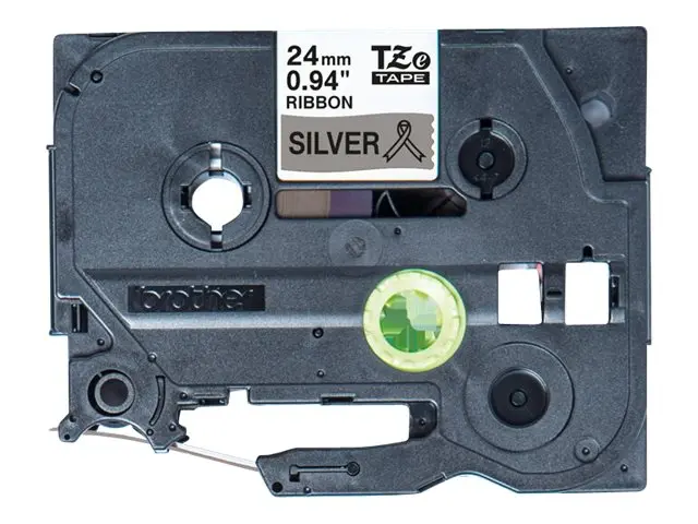 Brother TZe-R951 - Sateng - sort på sølv - Rull (2,4 cm x 4 m) 1 k...