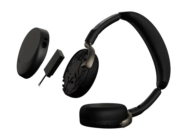 Jabra Evolve3 65 Flex UC - Hodesett - on-ear Bluetooth - trådløs, kablet - aktiv støydemping - USB-C via Bluetooth-adapter, USB-C - svart - Zoom Certified, Works With Google Meet, MFi Certified, Optimert for UC 