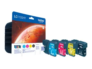 Brother LC1100HY - 4-pack - Høy ytelse - svart, gul, cyan, magenta original - blister - blekkpatron - for Brother DCP-6690CW