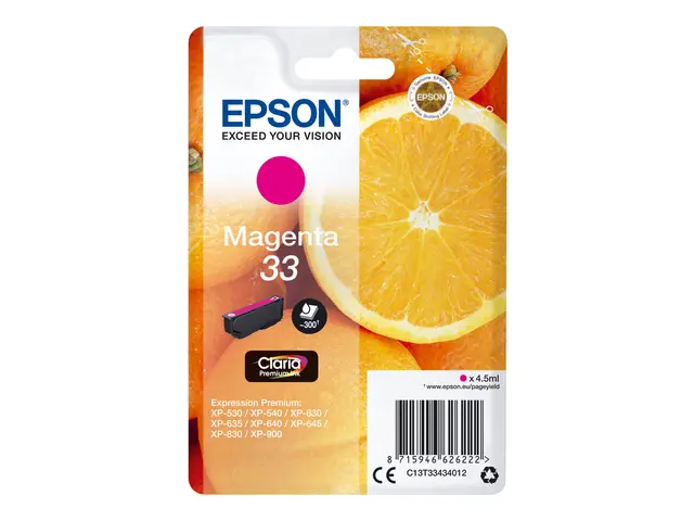 Epson 33 - 4.5 ml - magenta - original - blister - blekkpatron - f...