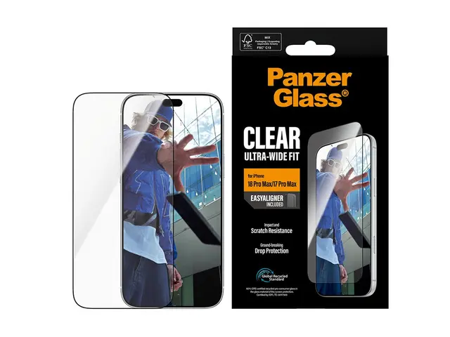 PanzerGlass® Screen Protector iPhone 2026 Pro Max | 17 Pro Max | Ultra-Wide Fit w. EasyAligner 