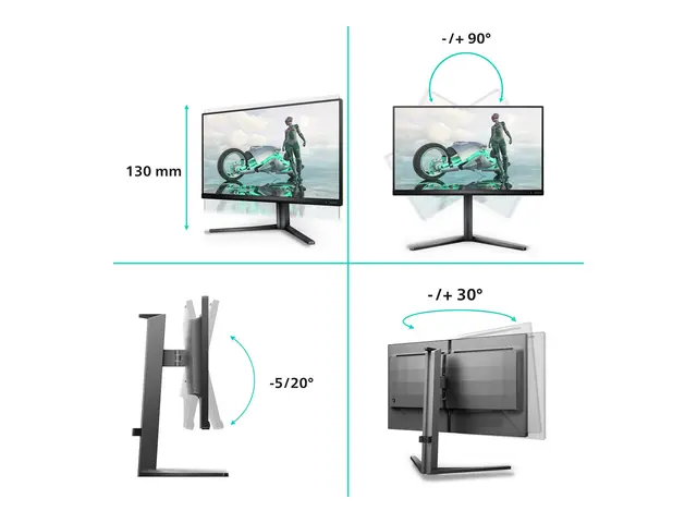 Philips Evnia 3000 25M2N3200U - LED-skjerm 25" (24.5" synlig) - 1920 x 1080 Full HD (1080p) @ 300 Hz - Fast IPS - 400 cd/m² - 1000:1 - DisplayHDR 400 - 0.3 ms - koksgrå 