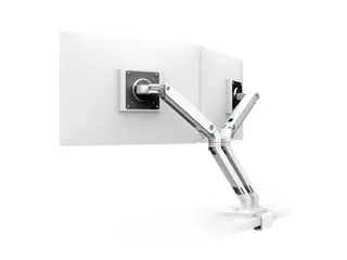Ergotron MXV - Monteringssett (C-klemme, dobbeltartikuleringsarm) for 2 skjermer - stål - hvit - skjermstørrelse: inntil 24" - skrivebordsmonterbar