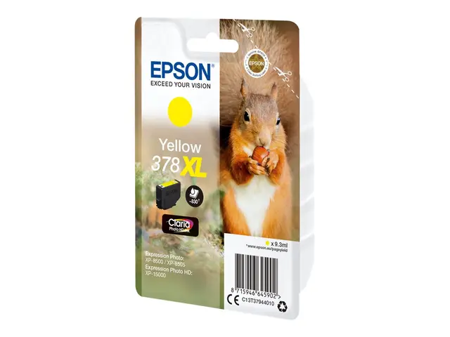 Epson 378XL - 9.3 ml - XL - gul - original - blære med RF/lyd-alar...
