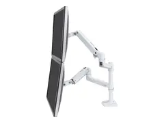 Ergotron LX - Monteringssett (skrivebordsklemmemontering, stang, 2 leddarmer, 2 utvidelsesbraketter) for 2 LCD-skjermer - aluminium, st&#229;l - hvit - skjermst&#248;rrelse: inntil 24&quot; - skrivebord