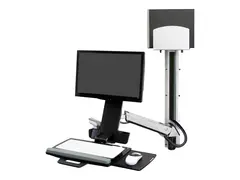 Ergotron StyleView monteringssett - Konstant kraftteknologi for LCD-skjerm / tastatur / mus / strekkodeskanner / CPU - sitt-stå kombinasjonssystem - polert aluminium
