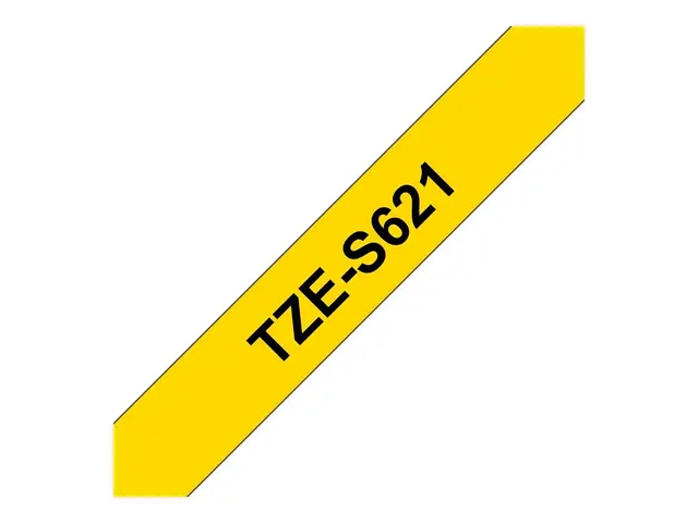 Brother TZe-S621 - Ekstra sterk adhesiv svart på gult Rull (0,9 cm...
