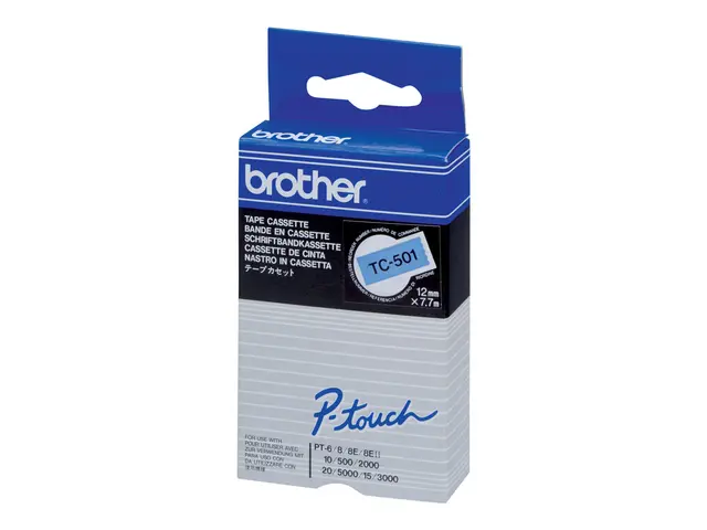 Brother - Svart, blå - Rull (1,2 cm x 7,7 m) 1 stk skriverteip - f...