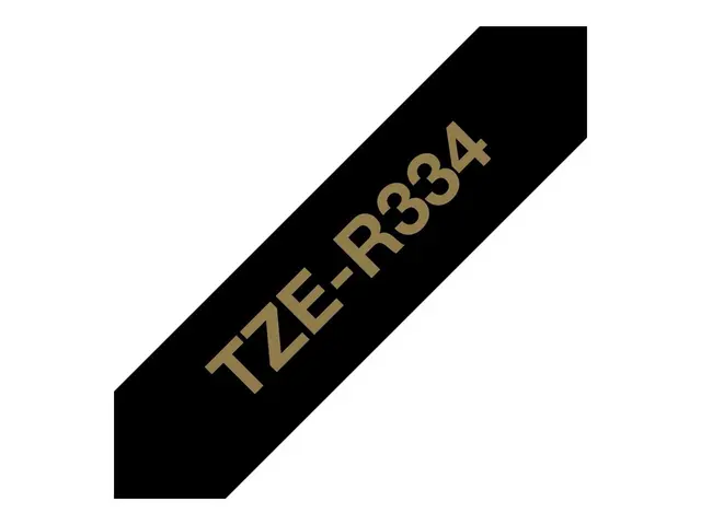 Brother TZe-R334 - Sateng gull på sort Rull (1,2 cm x 4 m) 1 kasse...