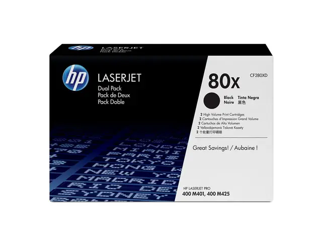 HP 80x - 2-pack - Høy ytelse - svart - original - LaserJet - toner...