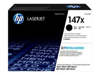 HP 147X - Høy ytelse - svart - original - LaserJet tonerpatron (W1470X) - for LaserJet Enterprise MFP M634, MFP M637; LaserJet Enterprise Flow MFP M634, MFP M635
