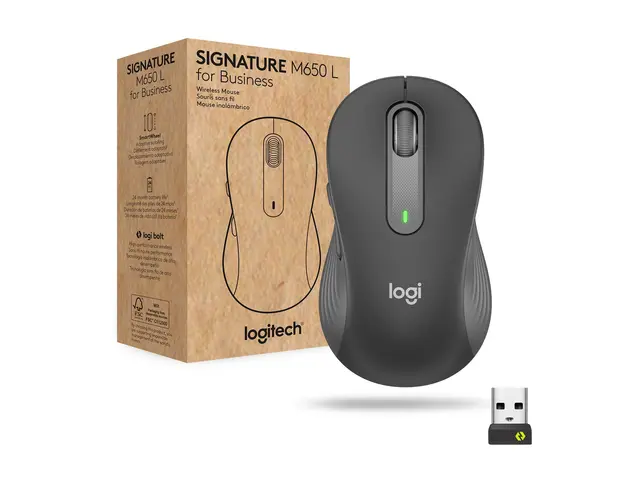 Logitech Signature M650 L for Business - Mus høyrehendt 5 knapper ...