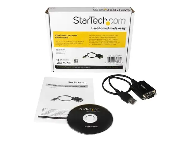 StarTech.com 1 ft USB to RS232 Serial DB9 Adapter Cable with COM R...