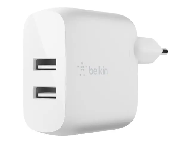 Belkin BoostCharge - Strømadapter 24 watt 2 utgangskontakter (USB)...