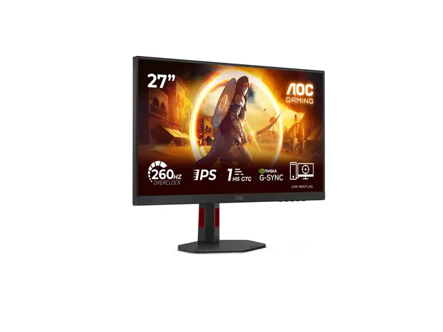 AOC Gaming 27G4ZR - G4 Series - LED-skjerm gaming - 27" - 1920 x 1080 Full HD (1080p) @ 240 Hz - Fast IPS - 350 cd/m² - 1000:1 - HDR10 - 0.3 ms - 2xHDMI, DisplayPort - svart, rød 