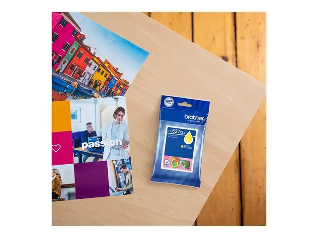 Brother LC527XLY - Høy ytelse gul original pillow pack blekkpatron...