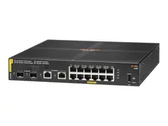 HPE Aruba 6100 12G Class4 PoE 2G/2SFP+ 139W Switch Switch - Styrt - 12 x 10/100/1000 (PoE+) + 2 x 1 Gigabit / 10 Gigabit SFP+ + 2 x 1000Base-T - rackmonterbar - PoE+ (139 W)