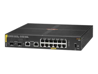 HPE Aruba 6100 12G Class4 PoE 2G/2SFP+ 139W Switch Switch - Styrt - 12 x 10/100/1000 (PoE+) + 2 x 1 Gigabit / 10 Gigabit SFP+ + 2 x 1000Base-T - rackmonterbar - PoE+ (139 W)