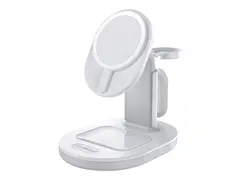 OtterBox - Tr&#229;dl&#248;st ladestativ - 3-i-1 - 7.5 watt PD 2.0, PD 3.0 - klar dr&#248;mmer (hvit) - for Apple AirPods with MagSafe Charging Case; AirPods Pro; iPhone 12, 13, 14