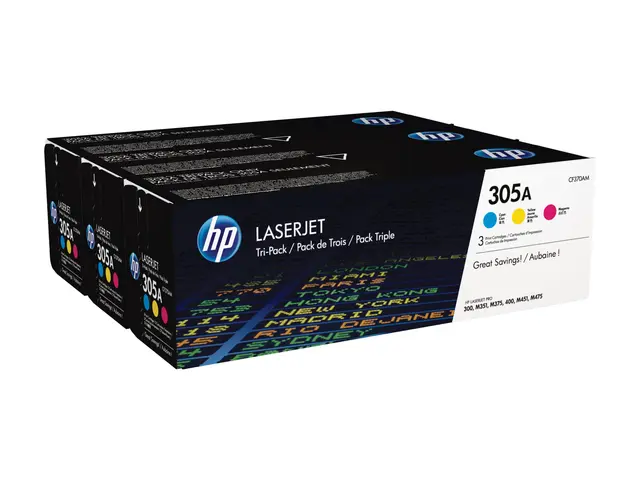 HP 305A - 3-pack - gul, cyan, magenta - original - LaserJet - tone...