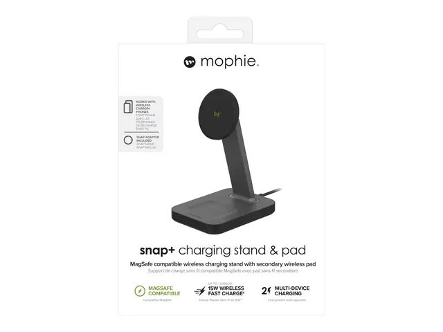 mophie snap+ - Trådløst ladestativ 15 watt svart