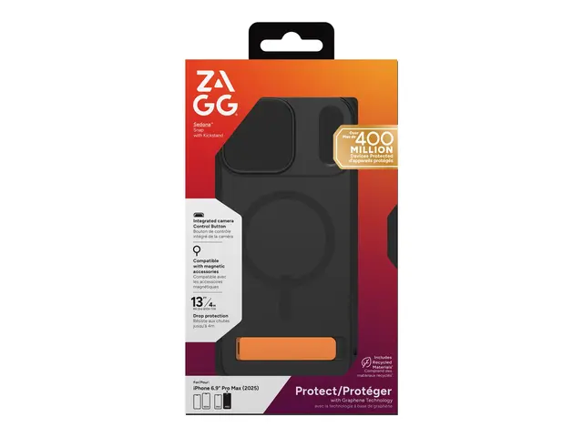 ZAGG Sedona Snap - Baksidedeksel for mobiltelefon med stativ MagSa...