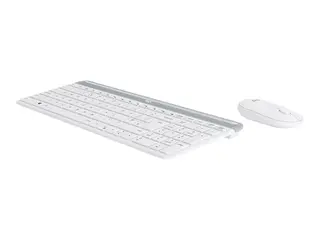 Logitech Slim Wireless Combo MK470 - Tastatur- og mussett trådløs - 2.4 GHz - Nordisk - elfenbenshvit
