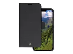 dbramante1928 New York - Lommebok for mobiltelefon rullesteinsbelagt fullnarvet bærekraftig skinn - nattsvart - for Apple iPhone 14 Plus