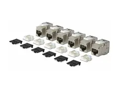 Startech - Trapes-jakk - 180°, toolfree - CAT 8 STP - RJ-45 - sølv - TAA-samsvar (en pakke 6)