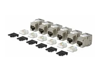 Startech - Trapes-jakk - 180°, toolfree - CAT 8 STP - RJ-45 - sølv - TAA-samsvar (en pakke 6)