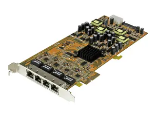 Startech 4 Port Gigabit PoE (Power over Ethernet) Card PCIe Network Card - PoE / PoE+ Up to 25W Per Port - PCIe NIC - Gigabit Ethernet Card (ST4000PEXPSE) - Nettverksadapter - PCIe x4 - Gigabit Ethernet x 4