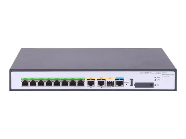 HPE FlexNetwork MSR958 - Ruter 8-portssvitsj 1GbE WAN-porter: 2 ra...
