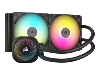 CORSAIR iCUE Link TITAN 280 RX RGB - Væskekjølesystem for prosessor Radiatorstørrelse: 280 mm - (for: AM4, LGA1700, AM5, LGA1851) - kobber - 140 mm - svart