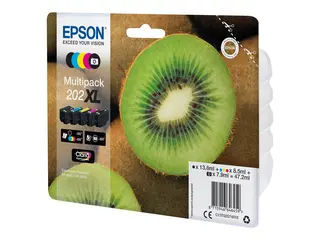 Epson 202XL Multipack - 5-pack - 47.2 ml XL - svart, gul, cyan, magenta, fotosort - original - blære med RF/lyd-alarm - blekkpatron - for Expression Premium XP-6000, XP-6005