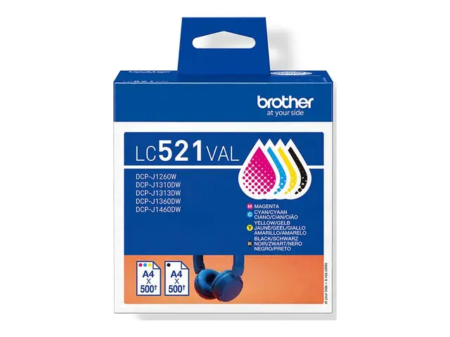 Brother LC521 Value Pack - 4-pack svart, gul, cyan, magenta origin...