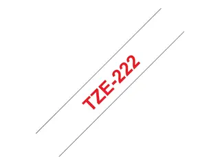 Brother TZe-222 - Rødt på hvitt - Rull (0,9 cm x 8 m) 1 kassett(er) laminert teip for Brother PT-D210, D600, H110, P750, P950; P-Touch Cube PT-P300; P-Touch Cube Pro PT-P910