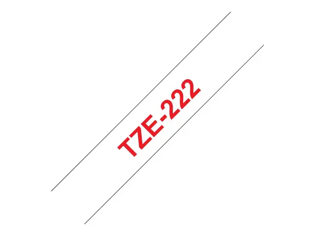 Brother TZe-222 - Rødt på hvitt Rull (0,9 cm x 8 m) 1 kassett(er) ...