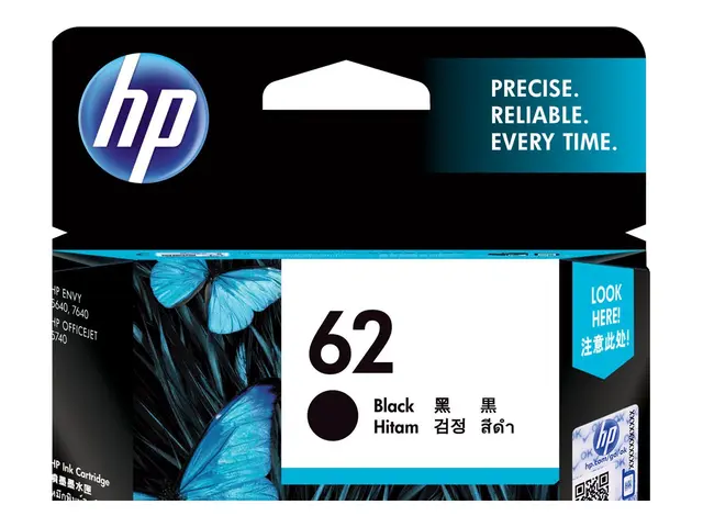 HP 62 - Svart original blekkpatron for ENVY 55XX, 56XX, 76XX; Offi...