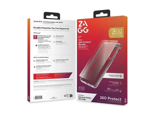 Zagg - Luxe & Glass 360 Bundle baksidedeksel for mobiltelefon graf...
