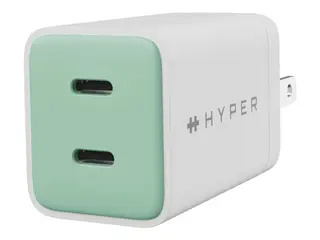 Targus HyperJuice - Strømadapter - GaN - 45 watt 2 utgangskontakter (2 x USB-C) - snorkelblå - Europa
