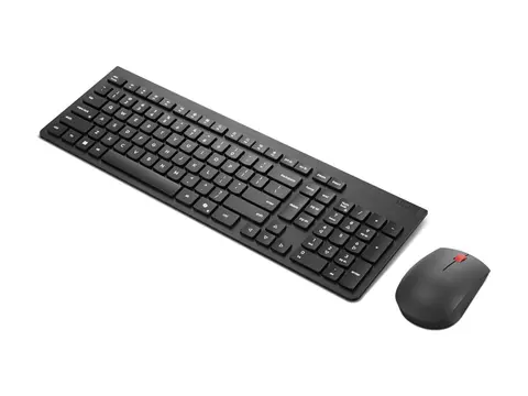 Lenovo Essential Wireless Combo Gen 2 - Tastatur- og mussett tr&#229;dl&#248;s - 2.4 GHz - QWERTY - Dansk - svart - brun boks - for ThinkCentre M60; M70a Gen 2; M75q Gen 2; M75t Gen 2; M90; M90a Gen 2; M90s Gen 2