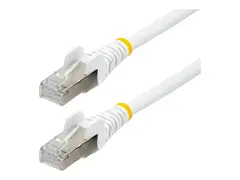 StarTech.com 1m CAT6a Ethernet Cable White - Low Smoke Zero Halogen (LSZH) - 10GbE 500MHz 100W PoE++ Snagless RJ-45 w/Strain Reliefs S/FTP Network Patch Cord - koblingskabel - 1 m - hvit