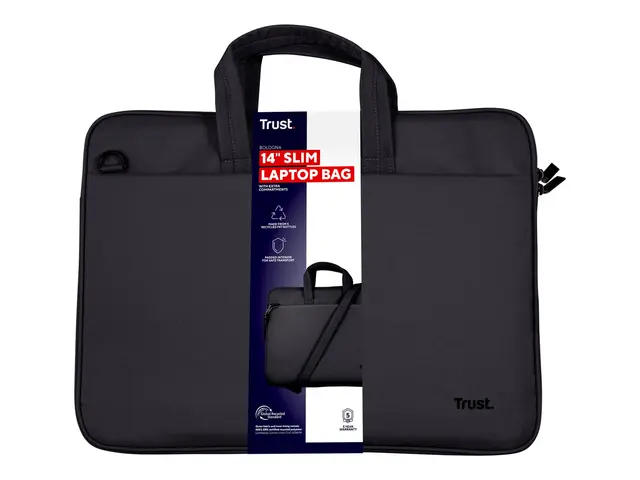 Trust Bologna Slim - Notebookbæreveske - 14" - svart
