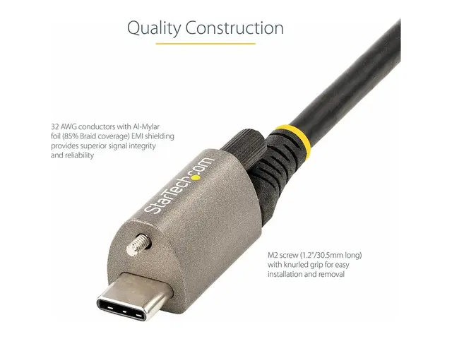 StarTech.com 3ft 1m Top Screw Locking USB C Cable 10Gbps, 3.1/3.2 ...