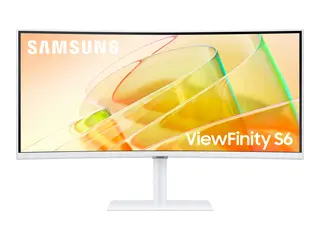 Samsung ViewFinity S6 S34C650TAU S65TC Series - LED-skjerm - kurvet - 34&quot; - 3440 x 1440 UWQHD @ 100 Hz - VA - 350 cd/m&#178; - 3000:1 - HDR10 - 5 ms - 2x Thunderbolt 4, HDMI, DisplayPort - h&#248;yttalere - varm hvit